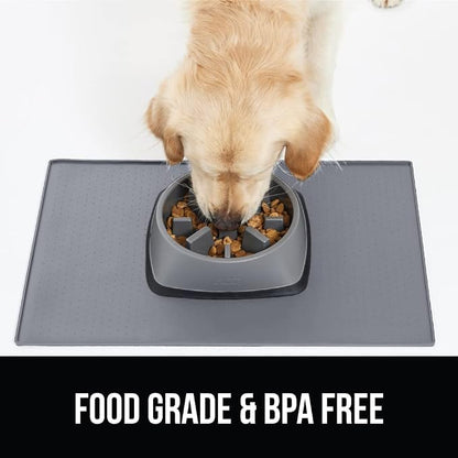 GORILLA GRIP 100% Waterproof Raised Edge BPA Free Silicone Pet Feeding Mat - Image 8