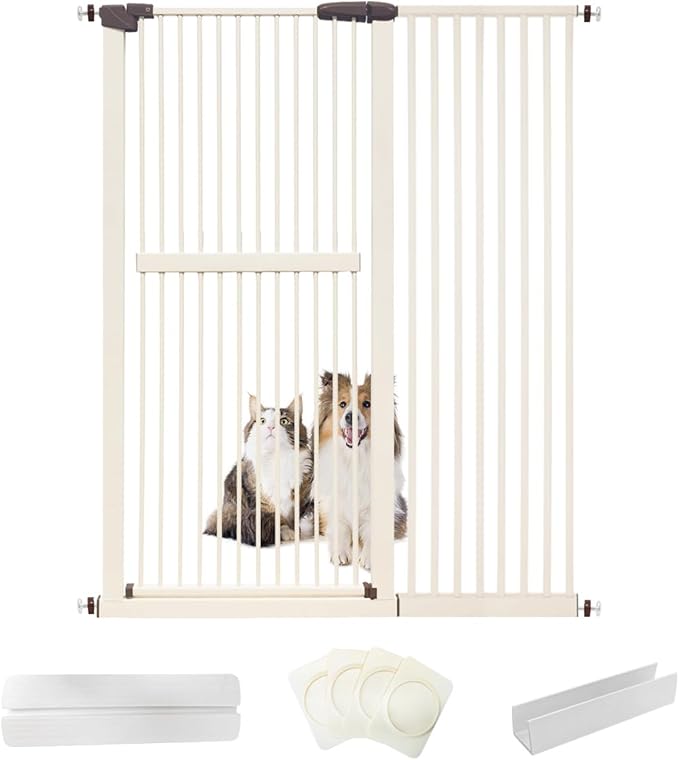 Lumizone Extra Tall Cat Gate 61.02" High Pressure Mounted Extra Wide by Lumizone