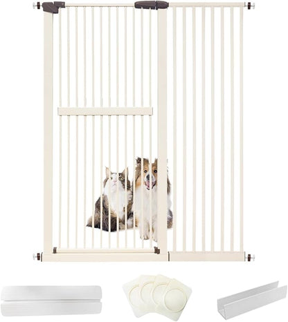 Lumizone Extra Tall Cat Gate 61.02" High Pressure Mounted Extra Wide by Lumizone