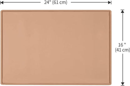 Dog Food Mat, Silicone Waterproof Food Tray, Non Slip Pet Bowl Mats Placemat - Image 5