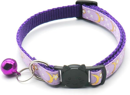 Reflective Cat Collars with Bell 2-Pack Girl Boy Pet Kitten Collar with Star - Image 2