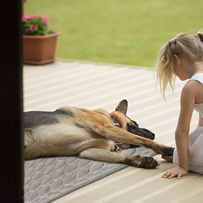 Washable Dog Cooling Mat Ice Silk Pet Self Cooling Pad Blanket - Image 5