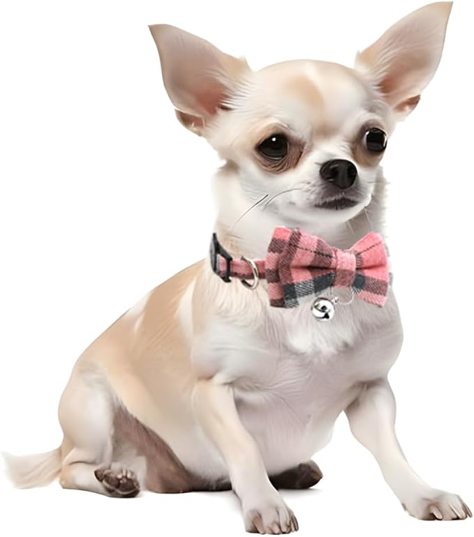 Pink Plaid Bow Kitten Collar - Image 2