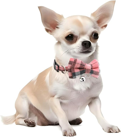 Pink Plaid Bow Kitten Collar - Image 2