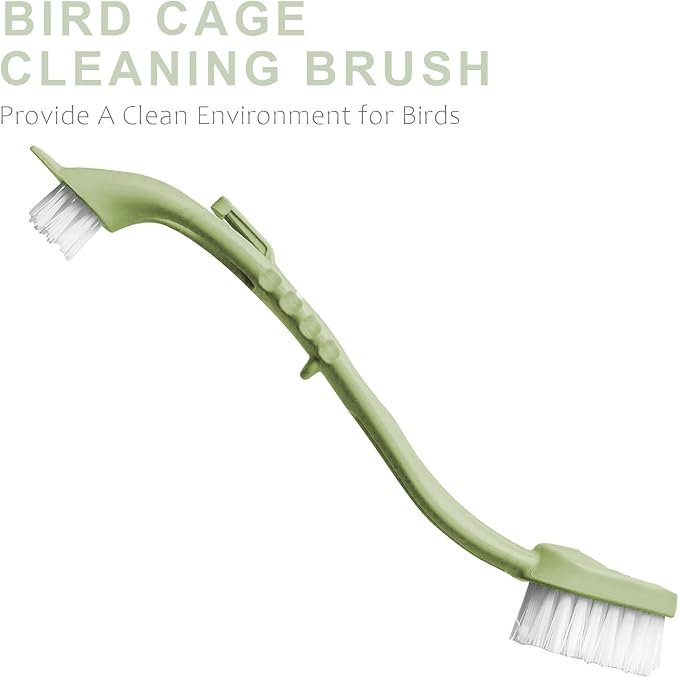 Bird Cage Cleaning Brush, Two Brush Heads, Long-Handled Tool - Image 6