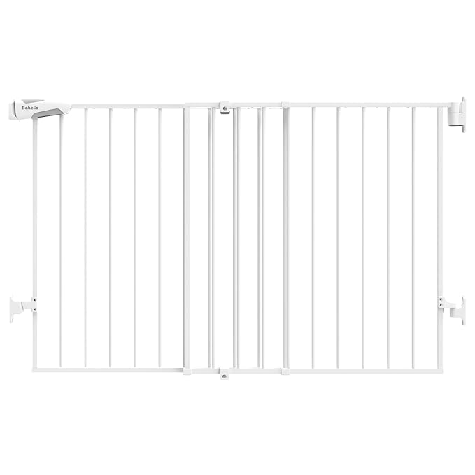 Babelio 31.5-55" No Bottom Bar Baby Gate Extra Wide, 2-in-1 Auto Close Dog Gate by BABELIO