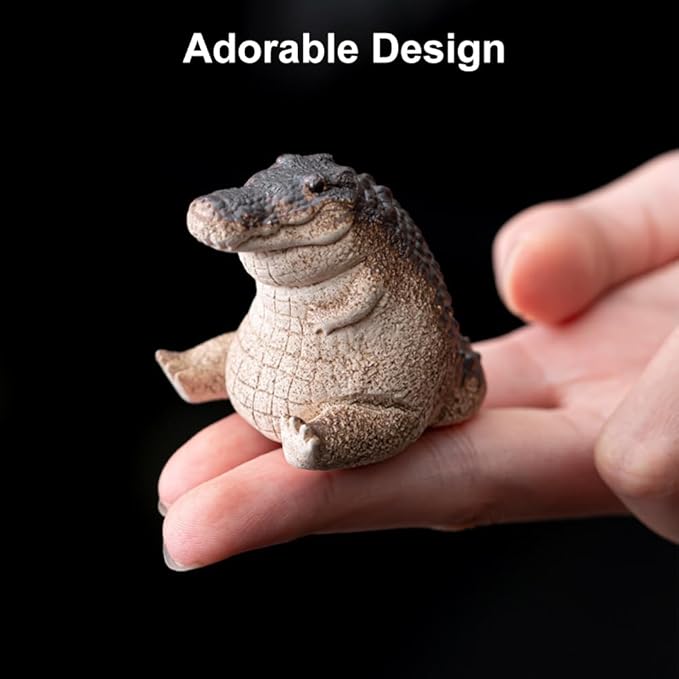 Mini Alligator Baby Statue Ornament, Cute Resin Crocodile Figurine, Tea Pet - Image 8