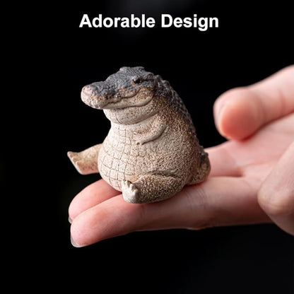 Mini Alligator Baby Statue Ornament, Cute Resin Crocodile Figurine, Tea Pet - Image 8