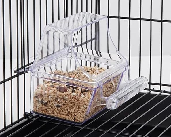 Mcage Lot of 4 Clear Transparent Bird Cage Birds Feeding & Watering Feeder Cups - Image 5