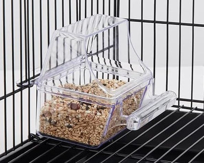 Mcage Lot of 4 Clear Transparent Bird Cage Birds Feeding & Watering Feeder Cups - Image 3