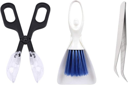 Tiny Cleanning Broom, Scooper Feeding Tool, Mini Dustpan and Brush, Stainless by Tfwadmx