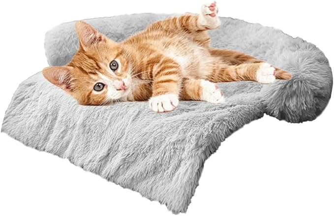 Calming Dogs/Cats Bed Mats, Dog Pad Washable Removable Couch Cover, Plush Long by Tinaco