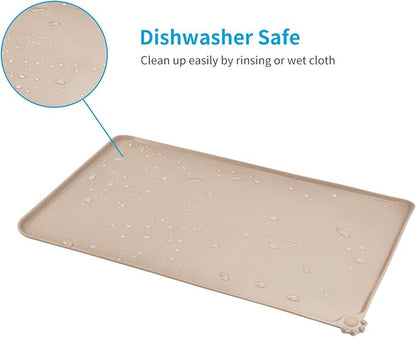 AUDWUD Silicone Waterproof Pet Feeding Mats, Anti Slip Bowl Pad, Dog Mat - Image 5