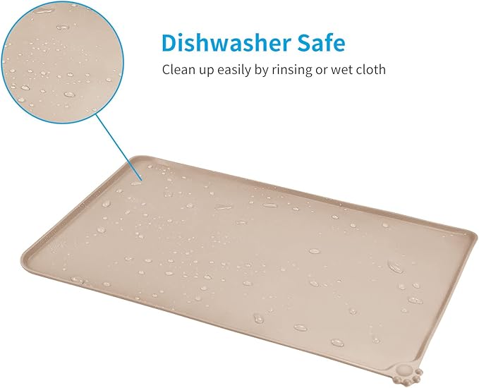 AUDWUD Silicone Waterproof Pet Feeding Mats, Anti Slip Bowl Pad, Dog Mat - Image 5