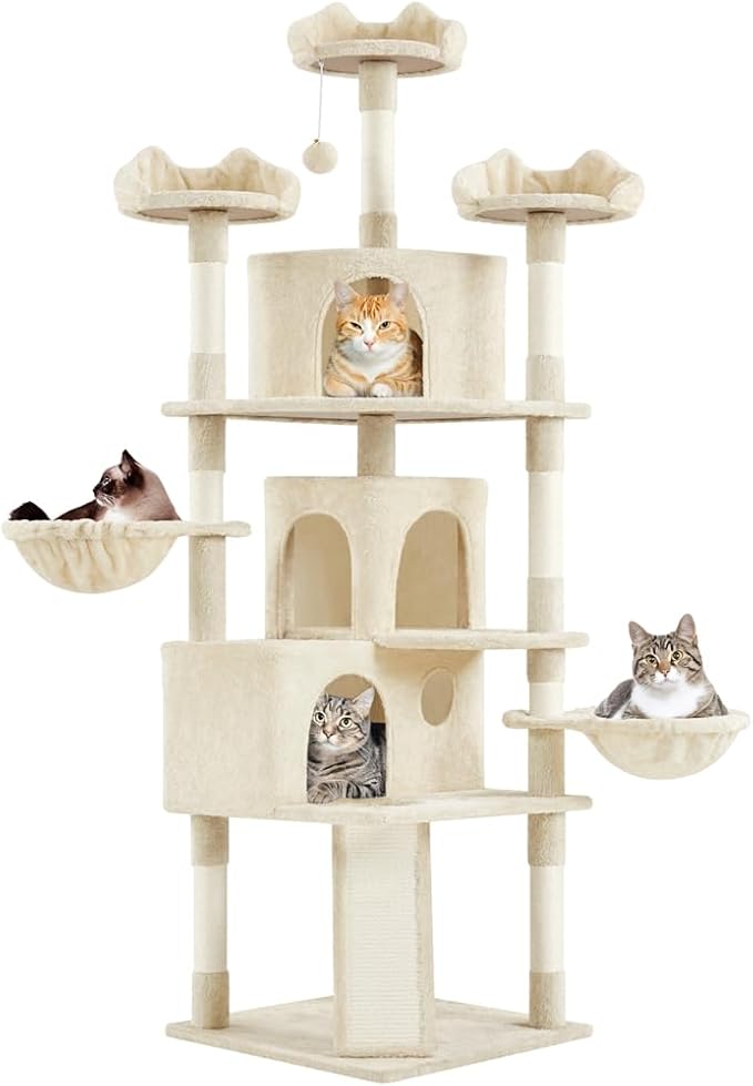 Yaheetech 76.5in Multi-Level Large Cat Tree, Big Cat Tower by Yaheetech
