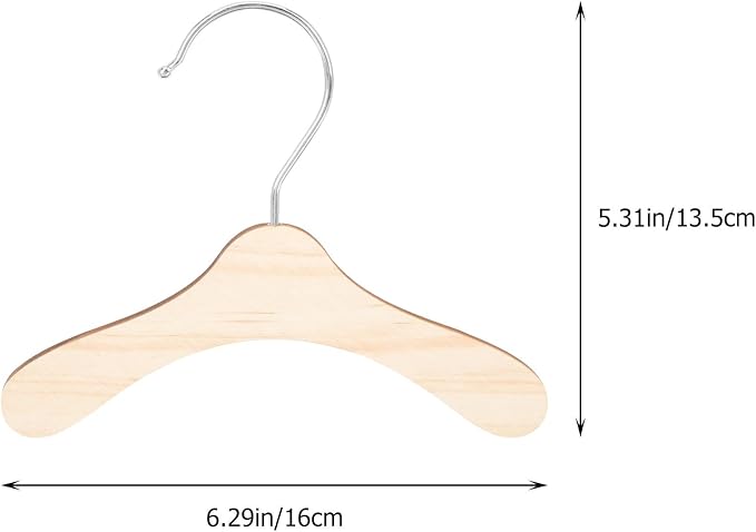 DOITOOL Wooden Dog Hangers for Pet Clothes 8.66 Inch Solid Wood Small Pet - Image 2