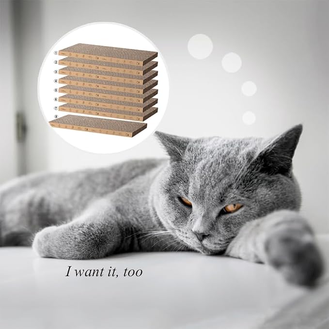8 Packs in 1 Cat Scratch Pad, Cat Scratcher Cardboard, Reversible, Durable - Image 7
