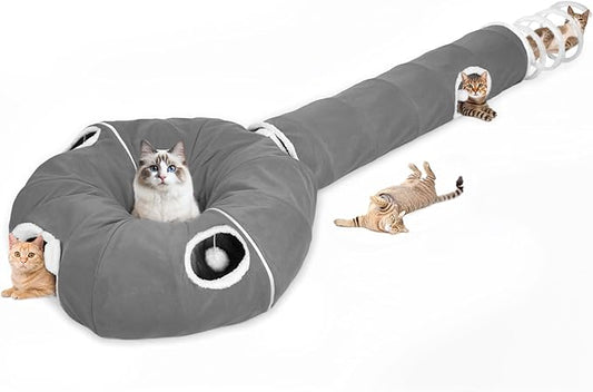 Ownpets 2-in-1 Cat Tunnel, Large Lollipop Shape Cat Tunnel Toy by Ownpets