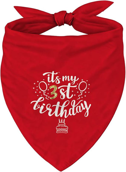 Birthday Dog Bandana, It's My 3 st Birthday Pet Costumes, Adjustable by Unknown