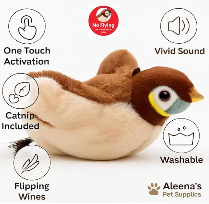 Flappy Flying Bird Cat Toy – Interactive Flapping & Chirping Bird Toy - Image 6