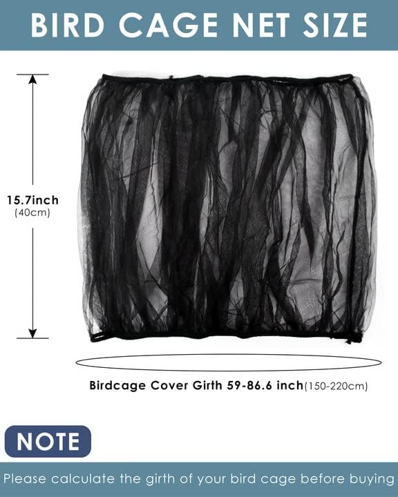 Bissap Bird Cage Seed Catcher, Universal Birdcage Net Nylon Adjustable Elastic - Image 2