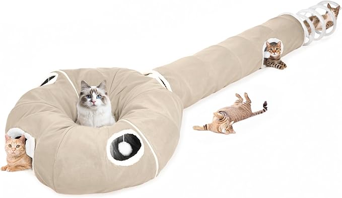 Ownpets 2-in-1 Cat Tunnel, Large Lollipop Shape Cat Tunnel Toy by Ownpets