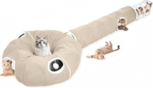 Ownpets 2-in-1 Cat Tunnel, Large Lollipop Shape Cat Tunnel Toy by Ownpets