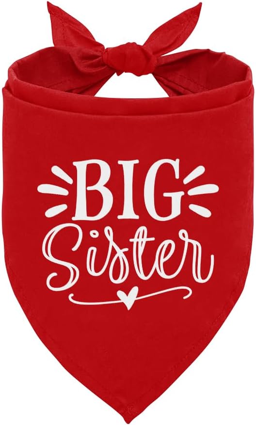 Big Sister Dog Bandana, Pet Dogs Pregnancy Announcement, Pet Bandanas by ZPPRJF