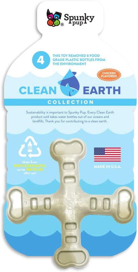 Spunky Pup Clean Earth Recycled Crossbones | Made in USA | Made from 100% by SpunkyPup