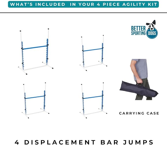 Better Sporting Dogs 4 Pack Adjustable Dog Agility Bar Jumps w/Cup Strips | - Image 5