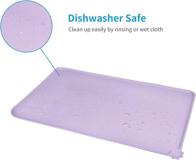 AUDWUD Silicone Waterproof Pet Feeding Mats, Anti Slip Bowl Pad, Dog Mat - Image 5