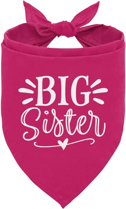 Big Sister Dog Bandana, Dog Bandana, Deep Pink Pet Dog Scarf Accessories by ZPPRJF