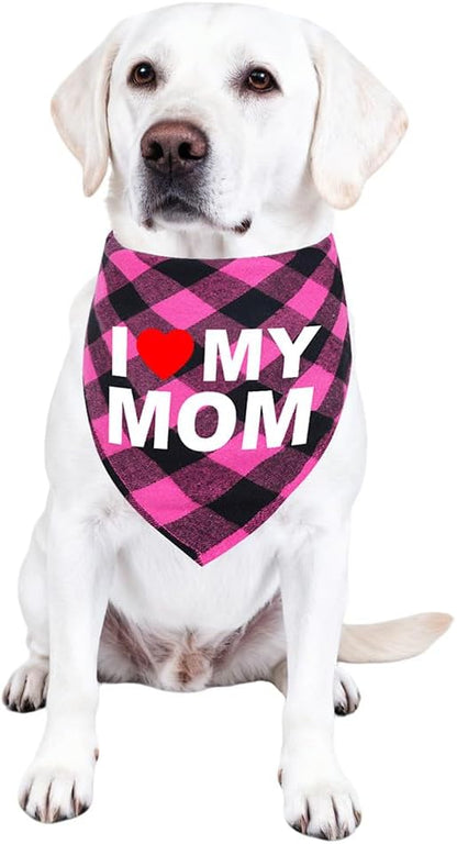 GreenJoy Cute Plaid Dog Bandana – Washable Pet Triangle Scarf - Image 2