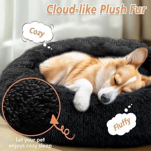 JOLLYVOGUE Calming Dog Bed Large Size Dog, Anti-Anxiety Donut Large Pet Bed - Image 2
