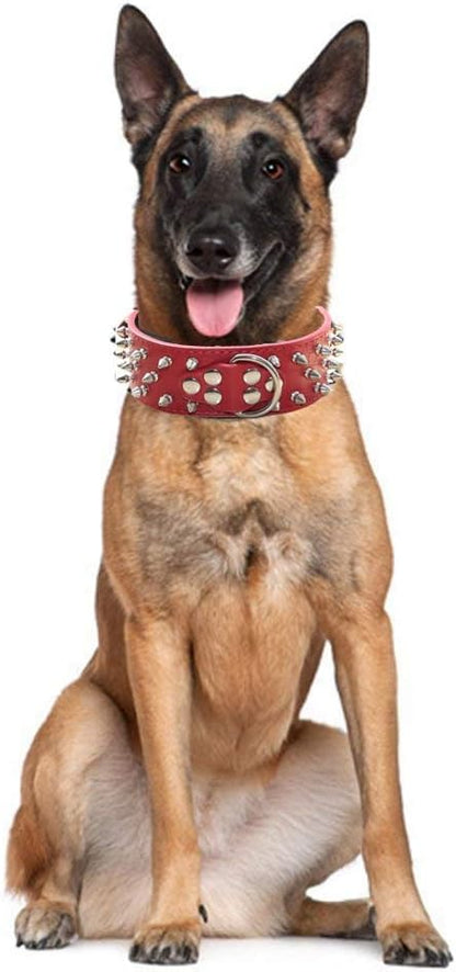 Serijoars Spiked Studded Dog Collar, PU Leather Dog Collar, Adjustable Pet - Image 3