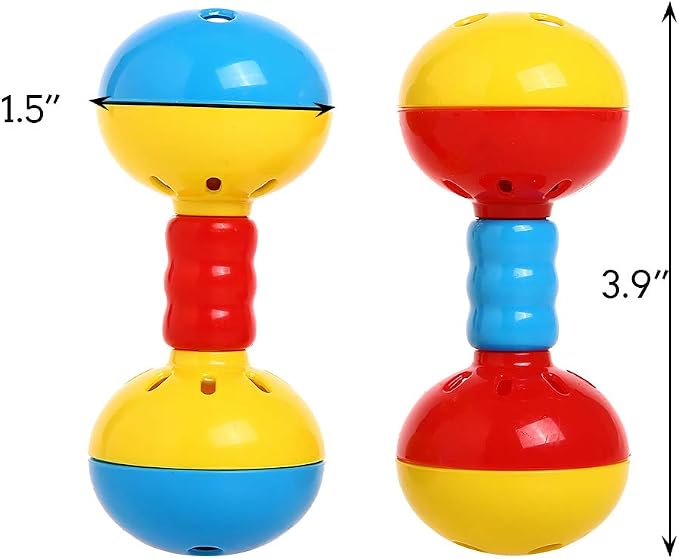 QBLEEV Parakeets Conures Toys, Bird Rattles Bells Foot Toys, Enrichment Barbell - Image 2