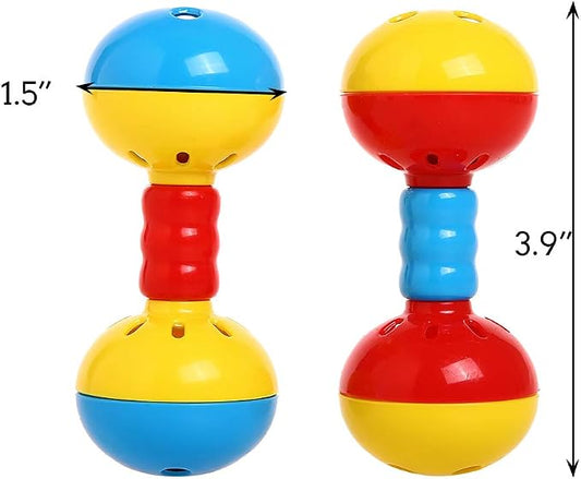 QBLEEV Parakeets Conures Toys, Bird Rattles Bells Foot Toys, Enrichment Barbell - Image 2