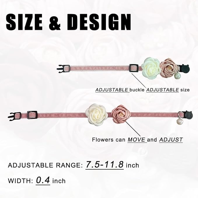 Fupo Pink Cat Collars for Girl Cats - Image 3