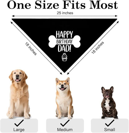 Happy Birthday Dad Funny Dog Bandana, Dog Scarf Accessory - Image 2
