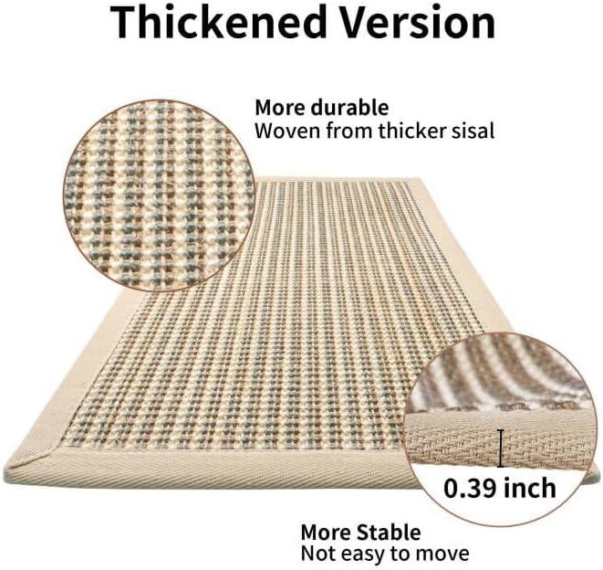 FUKUMARU Cat Scratcher Mat, 23.6 X 15.7 Inch Natural Sisal Cat Scratch Mats - Image 3