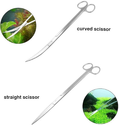 Aquascaping Tools 5 in 1 Kit Aquarium Scissors Plant Tools Curved & Straight - Image 3