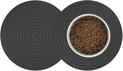 2 Pack Silicone Pet Food Mat, Small Rubber Mat by Metopets