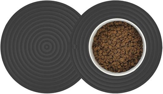 2 Pack Silicone Pet Food Mat, Small Rubber Mat by Metopets