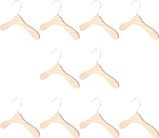 10pcs 8.66-inch Wear-Resistant Wooden Pet Hangers by KALLORY