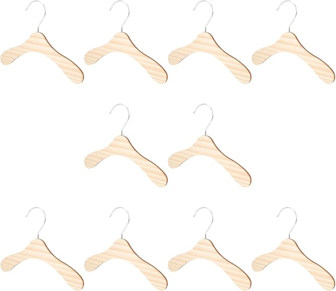 Wooden Dog Clothes Hangers 10pcs 8.66 Inch Sturdy Wear-Resistant Pet Accessory by Parliky