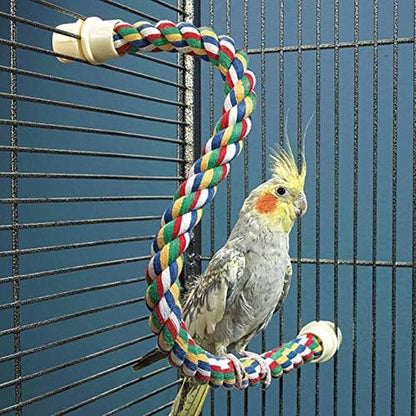 JW Pet Comfy Perch For Birds Flexible Multi-color Rope, Small - Image 2