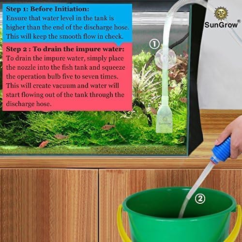 SunGrow Aquarium Fish Tank Gravel Cleaner Vacuum, Siphon Pump Aquarium Water - Image 6