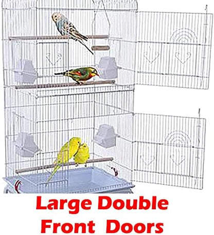 38-Inch Double Roof Top Large Flight Bird House Cage - Image 4