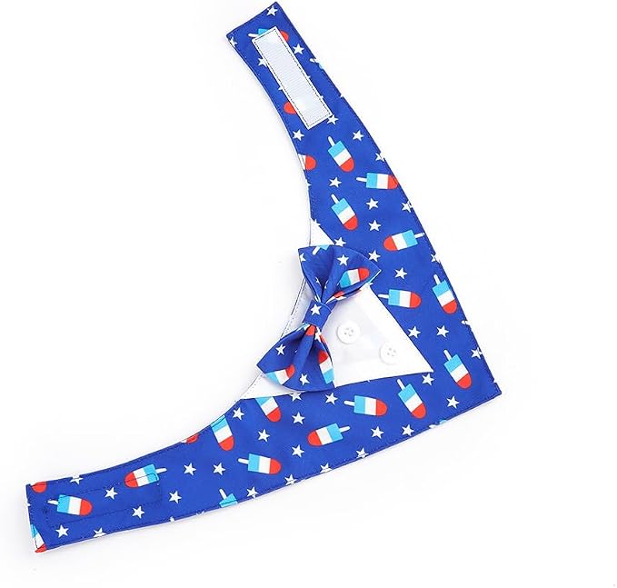 Dog Tuxedo, Adjustable Formal Wedding Outfit Bandana Dog Tux Collar - Image 6