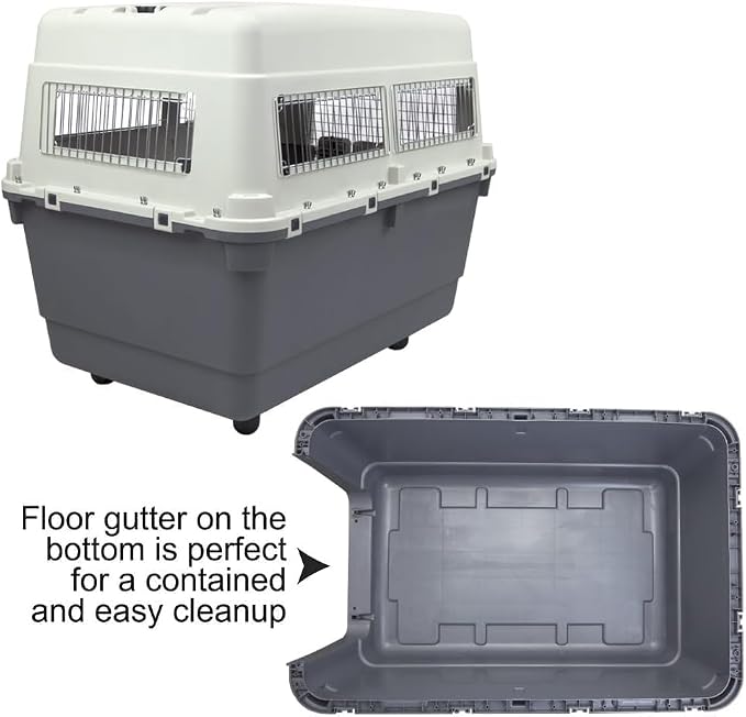 SportPet Designs Plastic Kennels Rolling Plastic Airline Approved Wire Door - Image 9